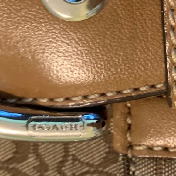 Coach handbag, purse, tote, EUC, classic fabric, leather trim, horse har… - Picture 8 of 16